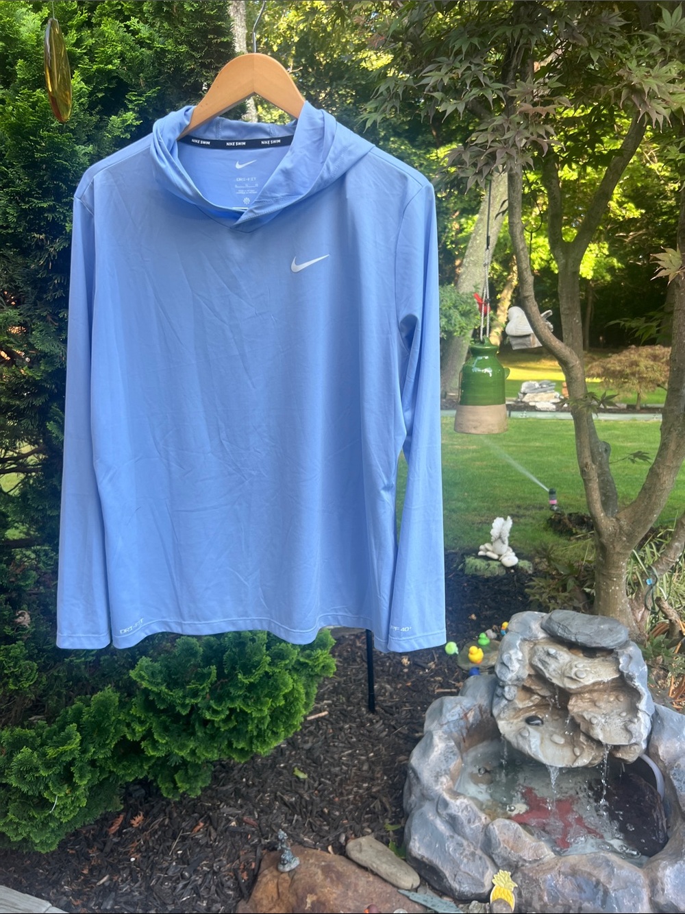 Nike Light Blue Performance Hooded Long-Sleeve Shirt